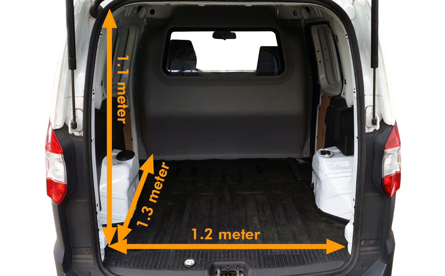 Transit Courier afmetingen